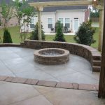 firepit with stone wall