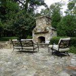 outdoor fireplace with furniture