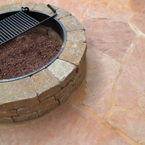 firepit with metal grate