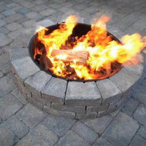 firepit with burning logs