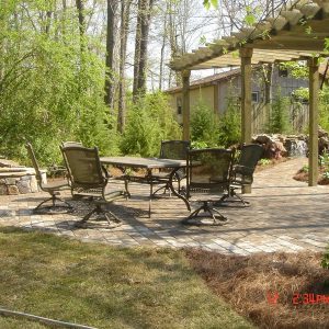 patio furniture near firepit