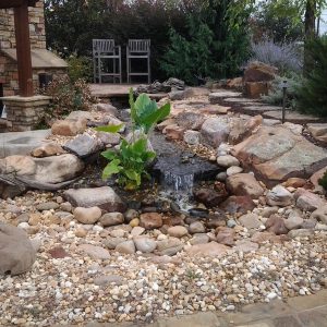 water fall with rocks