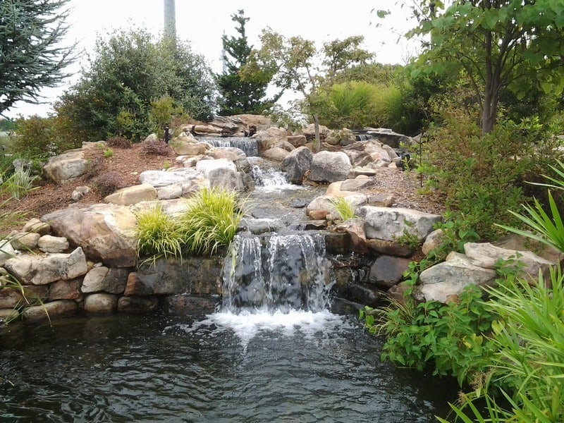 water fall with pond