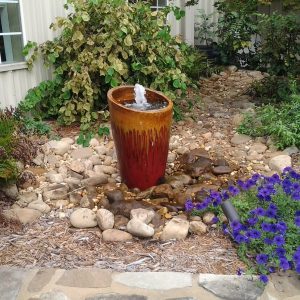 water fountain on rocks