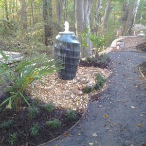 large water fountain and walkway