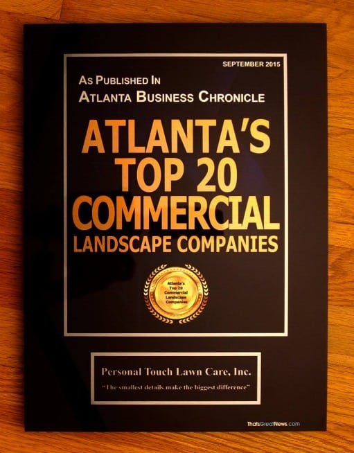 Personal Touch Lawn Care Named A Top, Top 20 Landscape Companies In Atlanta
