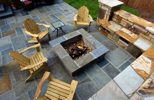 firepit with chairs