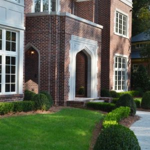 green grass with entryway