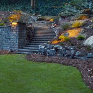 stone wall with stairs