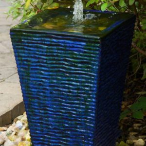 blue water fountain