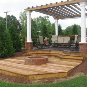 pergola with firepit