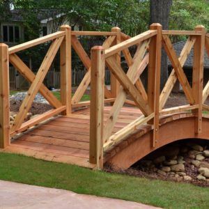 wood bridge over creek